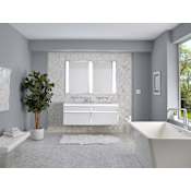 Robern Profiles 12" Single Wall Mounted Vanity Cabinet - Less Vanity Top with Full Drawer White / Chrome