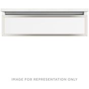 Robern Profiles 30" Single Wall Mounted Vanity Cabinet - Less Vanity Top with Plumbing Drawer White / Polished Nickel