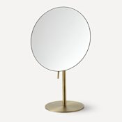Robern Magnification Mirrors 7-7/8" W x 12" H Classic Circular Metal Framed Makeup Mirror Brushed Bronze