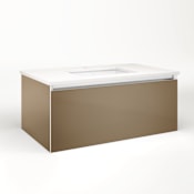 Robern Cartesian 36" Single Drawer Vanity with Slow-Close Plumbing Drawer Satin Bronze