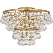 Robert Abbey Bling 2 Light 17" Wide Semi-Flush Waterfall Ceiling Fixture Antique Brass