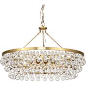 Robert Abbey Bling 6 Light 35" Wide Waterfall Chandelier Antique Brass