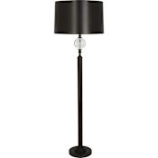Robert Abbey Celine 63" Tall Torchiere Floor Lamp with Bronze Paper Shade Deep Patina Bronze / Crystal