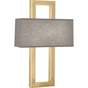 Robert Abbey Doughnut 2 Light 23" Tall Wall Sconce with Gray Fabric Shade Antique Brass