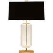 Robert Abbey Jacqueline 2 Light 30" Tall Buffet Table Lamp with Satin Black Paper Shade Modern Brass / Lucite Crystal