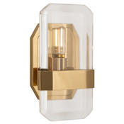 Robert Abbey Jacqueline 13" Tall Wall Sconce with Clear Crystal Shade Modern Brass / Lucite Crystal