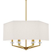 Robert Abbey Jacqueline 6 Light 30" Wide Pendant Modern Brass / Oyster Linen