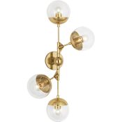 Robert Abbey Celeste 4 Light 32" Tall Wall Sconce with Clear Glass Shades Modern Brass