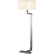 Robert Abbey Doughnut 2 Light 53" Tall Arc Floor Lamp with Snowflake Fabric Shade Antique Silver