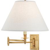 Robert Abbey Kinetic 15" Tall Wall Sconce with Oyster Linen Shade Antique Brass