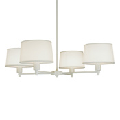 Robert Abbey Real Simple 4 Light 35" Wide Chandelier with White Paper Shades Stardust White
