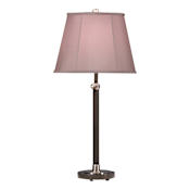 Robert Abbey Bruno 26" Tall Buffet Table Lamp with Gray Fabric Shade Lead Bronze / Ebonized Nickel