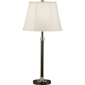 Robert Abbey Bruno 26" Tall Buffet Table Lamp with Ivory Fabric Shade Lead Bronze / Ebonized Nickel