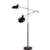 Robert Abbey Bruno 2 Light 57" Tall Boom Arm, Tree Floor Lamp Lead Bronze / Ebonized Nickel