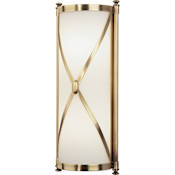 Robert Abbey Chase 2 Light 16" Tall Wall Sconce with Cased Glass Shade Antique Brass