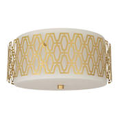 Robert Abbey Marcel 3 Light 16" Wide Flush Mount Drum Ceiling Fixture with Frosted Glass Shade Modern Brass / Frost Cas White