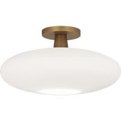 Robert Abbey Rico Espinet Ovo 15" Wide Semi-Flush Ceiling Fixture with Cased Glass Shade Aged Brass