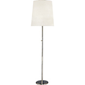 Robert Abbey Rico Espinet Buster 80" Tall Torchiere Floor Lamp with Fondine Fabric Shade Polished Nickel
