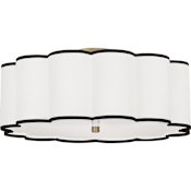 Robert Abbey Axis 4 Light 24" Wide Semi-Flush Drum Ceiling Fixture with White Fabric Shade Aged Brass