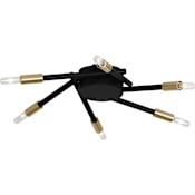 Robert Abbey Thatcher 6 Light 19" Wide Semi-Flush Ceiling Fixture Modern Brass / Matte Black