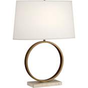 Robert Abbey Logan 25" Tall Buffet Table Lamp with Fondine Fabric Shade Aged Brass