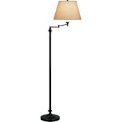 Robert Abbey Wilton 60" Tall Swing Arm Floor Lamp with Fabric Shade Antique Rust