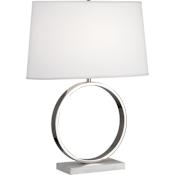 Robert Abbey Logan 25" Tall Buffet Table Lamp with White Fabric Shade Polished Nickel