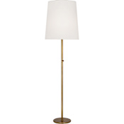Robert Abbey Rico Espinet Buster 80" Tall Torchiere Floor Lamp with Fondine Fabric Shade Aged Brass
