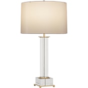 Robert Abbey Williamsburg Finnie 31" Tall Buffet Table Lamp with Spindrift Snowflake Shade Modern Brass / Lucite Lead Crystal