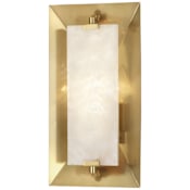 Robert Abbey Gemma 14" Tall Wall Sconce with Alabaster Shade Modern Brass / Alabaster