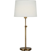 Robert Abbey Koleman 25" Tall Buffet Table Lamp with Linen Shade Aged Brass