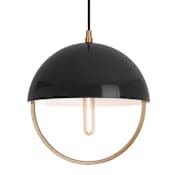 Robert Abbey Mavisten Edition Copernica 12" Wide LED Pendant Lacquer Burnish Brass / Black Metal