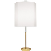 Robert Abbey Kate 33" Tall Buffet Table Lamp with Fabric Shade Modern Brass / Lucite Crystal