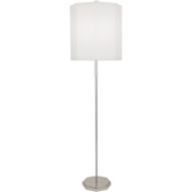 Robert Abbey Kate 66" Tall Torchiere Floor Lamp with Fabric Shade Polished Nickel / Lucite Crystal