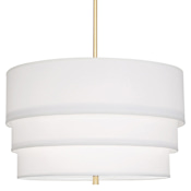 Robert Abbey Decker 3 Light 24" Wide Pendant with Tiered Fabric Shades Modern Brass