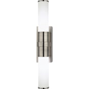 Robert Abbey Roderick 2 Light 16" Tall LED Wall Sconce with Frosted Glass Shades Antique Silver