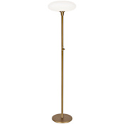 Robert Abbey Rico Espinet Ovo 66" Tall Torchiere Floor Lamp with Cased Glass Shade Aged Brass