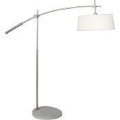 Robert Abbey Rico Espinet Miles 2 Light 62" Tall Boom Arm Floor Lamp with Linen Shade Brush Nickel