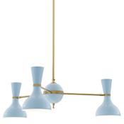 Robert Abbey Clare 3 Light 28" Wide Chandelier Modern Brass / Baby Blue