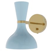 Robert Abbey Clare 10" Tall Wall Sconce Modern Brass / Baby Blue