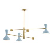 Robert Abbey Clare 3 Light 55" Wide Chandelier Modern Brass / Baby Blue