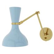 Robert Abbey Clare 10" Tall Adjustable Wall Sconce Modern Brass / Baby Blue