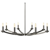 Robert Abbey Goldie 8 Light 38" Wide Chandelier Blackened Polished Nickel