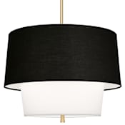 Robert Abbey Decker 3 Light 24" Wide Pendant with Raven Black Upper and White Lower Shade Modern Brass
