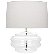 Robert Abbey Horizon 25" Tall Vase Table Lamp with Linen Shade Modern Brass / Lucite