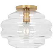 Robert Abbey Horizon 12" Wide Semi-Flush Ceiling Fixture Modern Brass / Lucite
