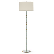 Robert Abbey Kane 65" Tall Torchiere Floor Lamp with Fondine Shade Celadon / Modern Brass