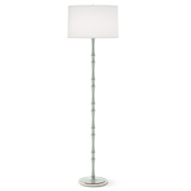 Robert Abbey Kane 65" Tall Torchiere Floor Lamp with Fabric Shade Celadon / Polished Nickel