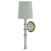 Robert Abbey Kane 23" Tall Wall Sconce with Painted Parchment Shade Celadon / Modern Brass