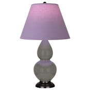 Robert Abbey Small Double Gourd 23" Tall Vase Table Lamp with Lavender Fabric Shade and Bronze Base Ash